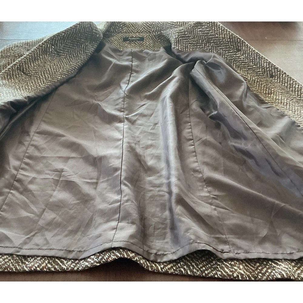 Vintage Ansich Women's 8-10? Brown Tweed Coat Korea Old Money Classic Preppy Y2K - Picture 7 of 10
